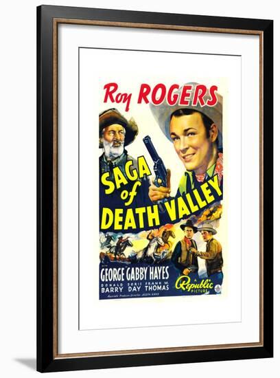 SAGA OF DEATH VALLEY, top from left: George 'Gabby' Hayes, Roy Rogers, 1939.-null-Framed Art Print