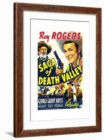 SAGA OF DEATH VALLEY, top from left: George 'Gabby' Hayes, Roy Rogers, 1939.-null-Framed Art Print