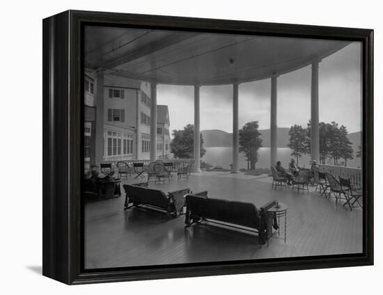 Sagamore Hotel Porch Overlooking Lake George-null-Framed Premier Image Canvas