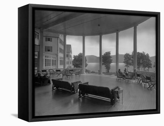 Sagamore Hotel Porch Overlooking Lake George-null-Framed Premier Image Canvas