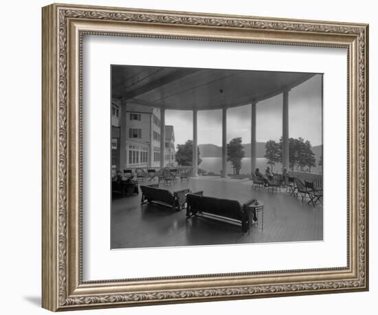 Sagamore Hotel Porch Overlooking Lake George-null-Framed Photographic Print