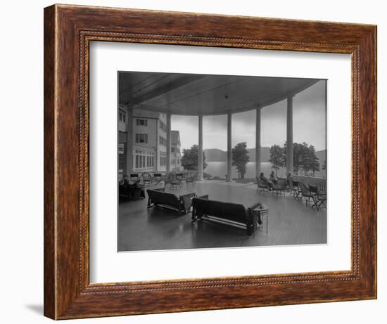 Sagamore Hotel Porch Overlooking Lake George-null-Framed Photographic Print