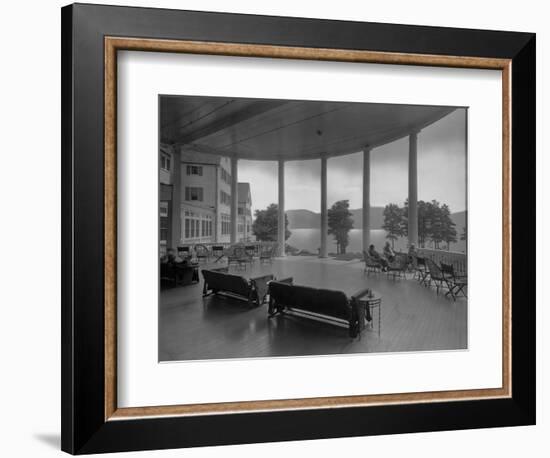 Sagamore Hotel Porch Overlooking Lake George-null-Framed Photographic Print