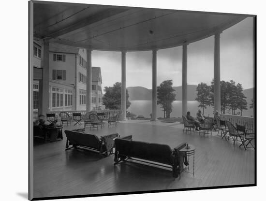 Sagamore Hotel Porch Overlooking Lake George-null-Mounted Photographic Print