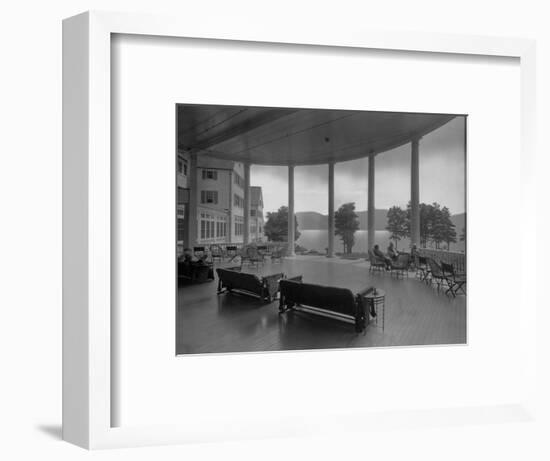 Sagamore Hotel Porch Overlooking Lake George-null-Framed Photographic Print