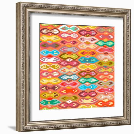 Sagar Silver Ikat-Sharon Turner-Framed Art Print