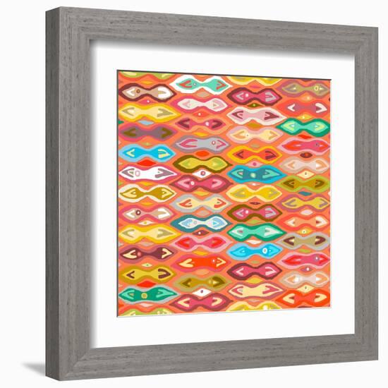 Sagar Silver Ikat-Sharon Turner-Framed Art Print