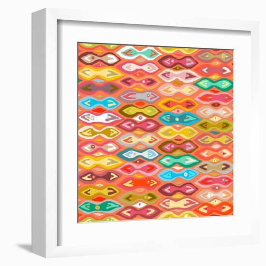 Sagar Silver Ikat-Sharon Turner-Framed Art Print