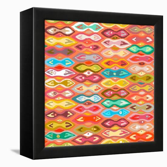 Sagar Silver Ikat-Sharon Turner-Framed Stretched Canvas