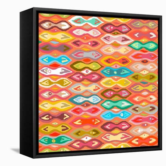 Sagar Silver Ikat-Sharon Turner-Framed Stretched Canvas