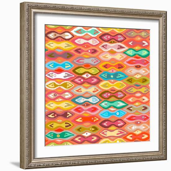 Sagar Silver Ikat-Sharon Turner-Framed Art Print