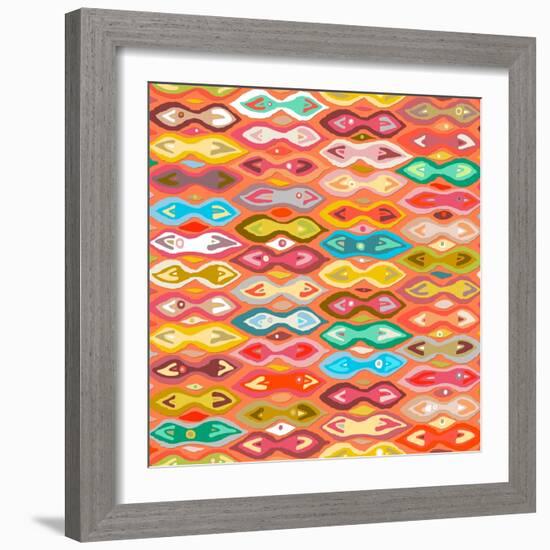 Sagar Silver Ikat-Sharon Turner-Framed Art Print