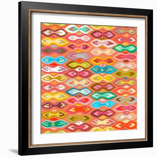 Sagar Silver Ikat-Sharon Turner-Framed Art Print