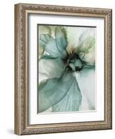 Sage And Teal Flowers 2-Emma Catherine Debs-Framed Art Print