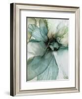 Sage And Teal Flowers 2-Emma Catherine Debs-Framed Art Print