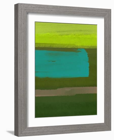 Sage Green Abstract Watercolor-Hallie Clausen-Framed Art Print