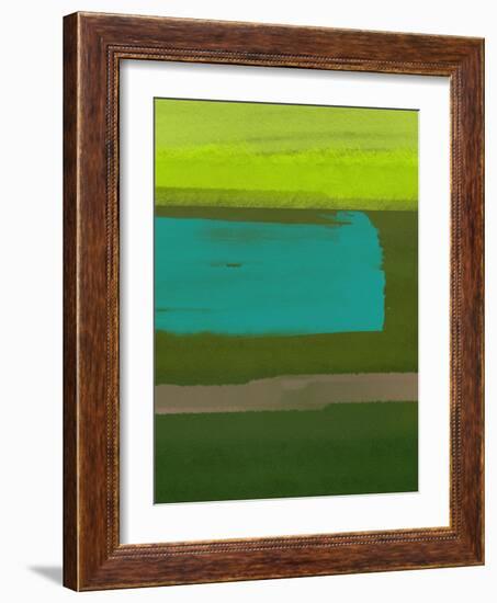 Sage Green Abstract Watercolor-Hallie Clausen-Framed Art Print