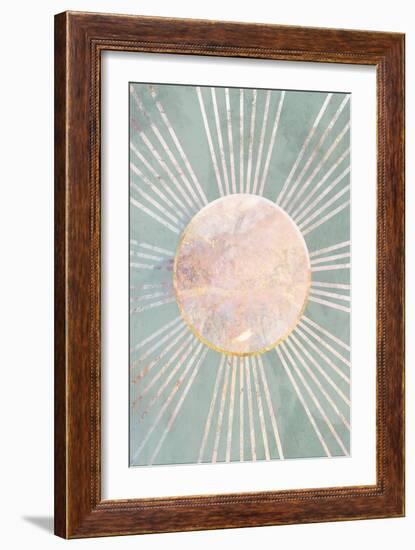 Sage Green Boho Sun Rays-Sarah Manovski-Framed Giclee Print