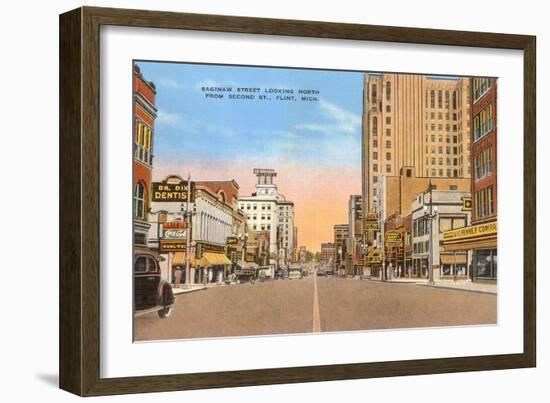 Saginaw Street, Flint, Michigan-null-Framed Art Print