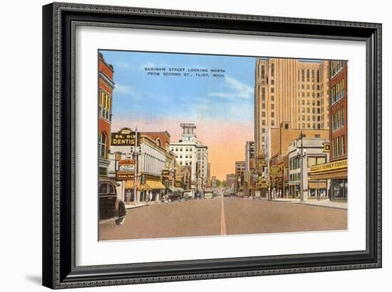 Saginaw Street, Flint, Michigan-null-Framed Art Print