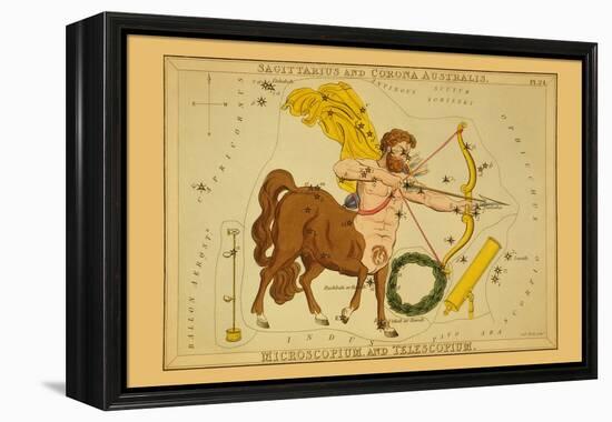 Sagittarius and Corona Australis, Microscopium, and Telescopium-Aspin Jehosaphat-Framed Stretched Canvas