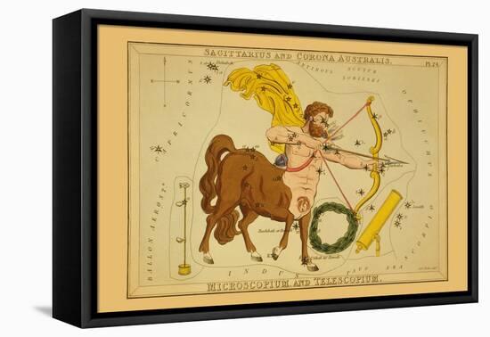 Sagittarius and Corona Australis, Microscopium, and Telescopium-Aspin Jehosaphat-Framed Stretched Canvas