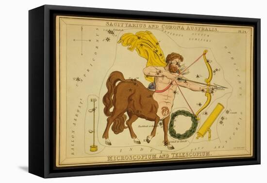 Sagittarius Constellation, Zodiac Sign, 1825-Science Source-Framed Premier Image Canvas