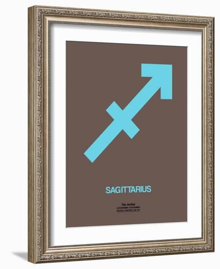 Sagittarius Zodiac Sign Blue-NaxArt-Framed Art Print