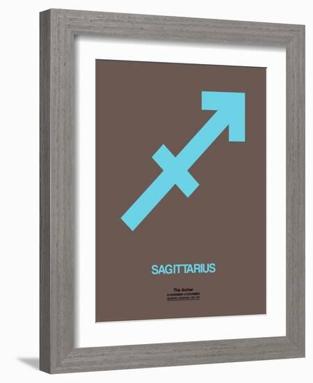 Sagittarius Zodiac Sign Blue-NaxArt-Framed Art Print