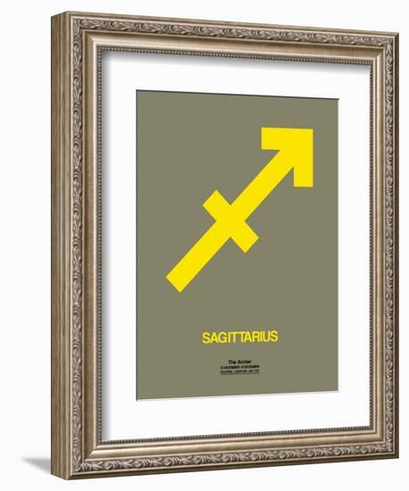 Sagittarius Zodiac Sign Yellow-NaxArt-Framed Art Print