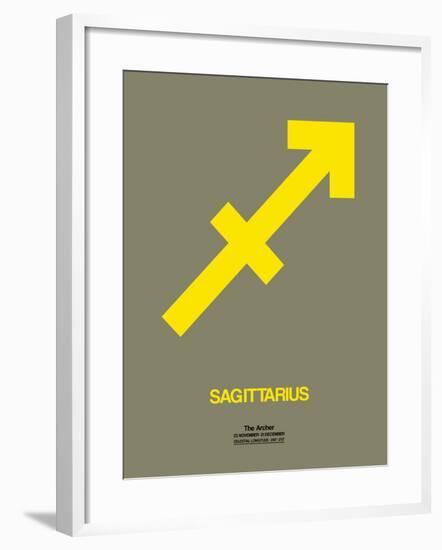 Sagittarius Zodiac Sign Yellow-NaxArt-Framed Art Print