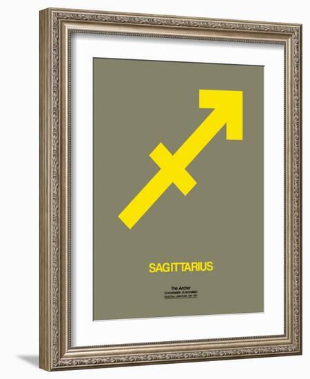 Sagittarius Zodiac Sign Yellow-NaxArt-Framed Art Print