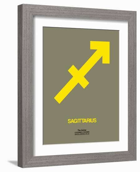 Sagittarius Zodiac Sign Yellow-NaxArt-Framed Art Print