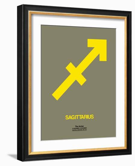 Sagittarius Zodiac Sign Yellow-NaxArt-Framed Art Print