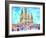 Sagrada Famila in Barcelona with Blue Sky-Markus Bleichner-Framed Art Print