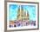 Sagrada Famila in Barcelona with Blue Sky-Markus Bleichner-Framed Art Print