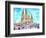 Sagrada Famila in Barcelona with Blue Sky-Markus Bleichner-Framed Art Print