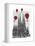 Sagrada Familia and Red Hot Air Balloons-Fab Funky-Framed Stretched Canvas