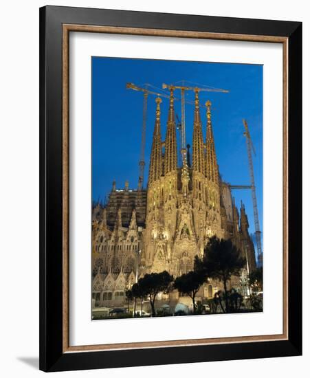 Sagrada Familia at Dusk, UNESCO World Heritage Site, Barcelona, Catalonia, Spain, Europe-Sergio Pitamitz-Framed Photographic Print