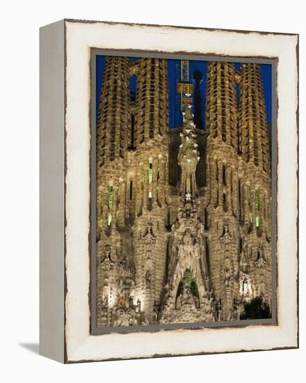 Sagrada Familia at Dusk, UNESCO World Heritage Site, Barcelona, Catalonia, Spain, Europe-Sergio Pitamitz-Framed Premier Image Canvas