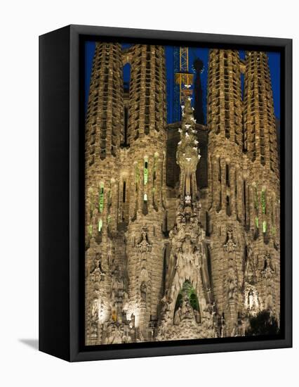 Sagrada Familia at Dusk, UNESCO World Heritage Site, Barcelona, Catalonia, Spain, Europe-Sergio Pitamitz-Framed Premier Image Canvas