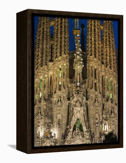 Sagrada Familia at Dusk, UNESCO World Heritage Site, Barcelona, Catalonia, Spain, Europe-Sergio Pitamitz-Framed Premier Image Canvas