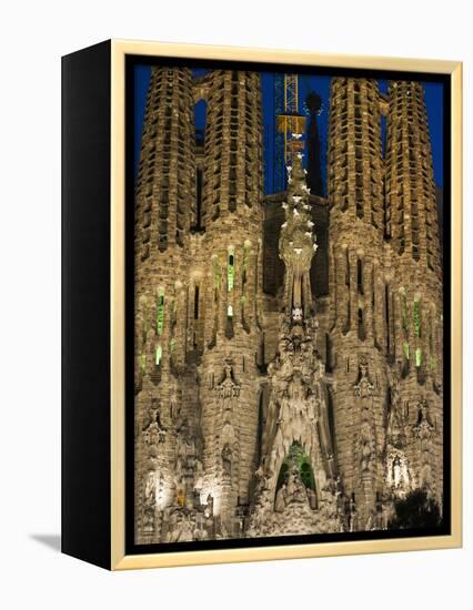 Sagrada Familia at Dusk, UNESCO World Heritage Site, Barcelona, Catalonia, Spain, Europe-Sergio Pitamitz-Framed Premier Image Canvas