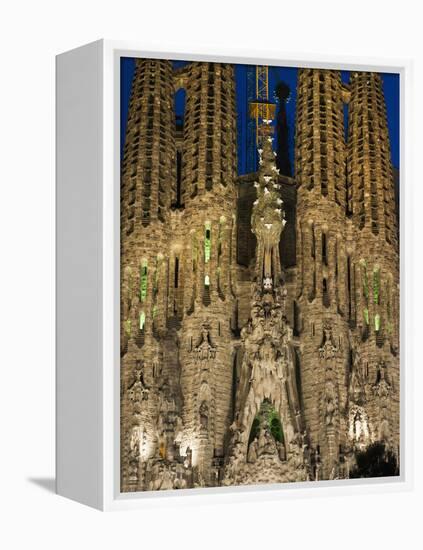 Sagrada Familia at Dusk, UNESCO World Heritage Site, Barcelona, Catalonia, Spain, Europe-Sergio Pitamitz-Framed Premier Image Canvas