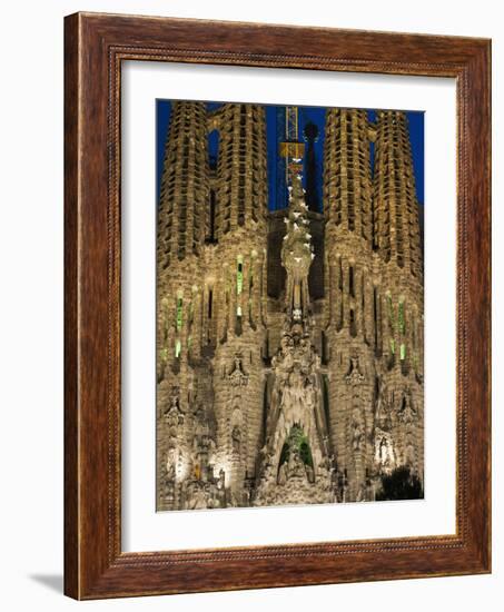 Sagrada Familia at Dusk, UNESCO World Heritage Site, Barcelona, Catalonia, Spain, Europe-Sergio Pitamitz-Framed Photographic Print