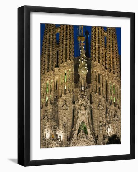 Sagrada Familia at Dusk, UNESCO World Heritage Site, Barcelona, Catalonia, Spain, Europe-Sergio Pitamitz-Framed Photographic Print