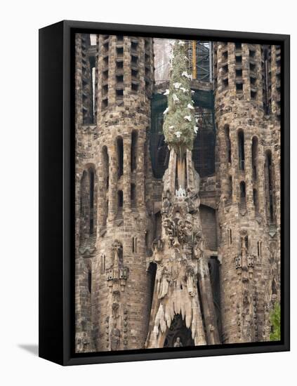 Sagrada Familia Cathedral by Gaudi, UNESCO World Heritage Site, Barcelona, Catalunya, Spain-Nico Tondini-Framed Premier Image Canvas