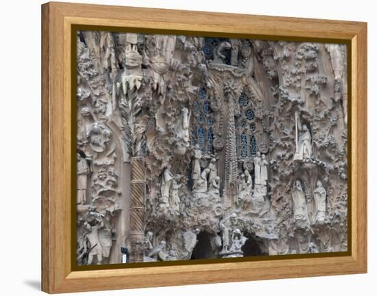 Sagrada Familia Cathedral by Gaudi, UNESCO World Heritage Site, Barcelona, Catalunya, Spain-Nico Tondini-Framed Premier Image Canvas