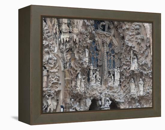 Sagrada Familia Cathedral by Gaudi, UNESCO World Heritage Site, Barcelona, Catalunya, Spain-Nico Tondini-Framed Premier Image Canvas