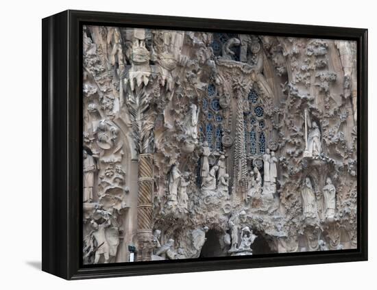 Sagrada Familia Cathedral by Gaudi, UNESCO World Heritage Site, Barcelona, Catalunya, Spain-Nico Tondini-Framed Premier Image Canvas